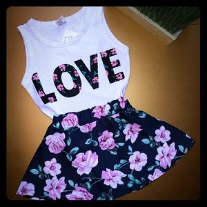 Girl's tank top and matching skirt